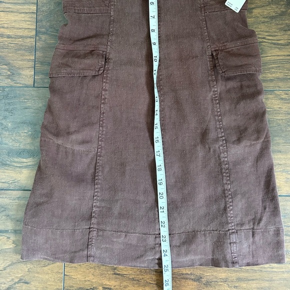 NWT Anthropologie dark brown square neck cargo dress linen blend size 10 - Picture 9 of 13